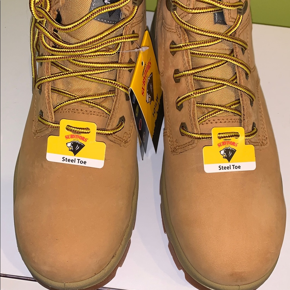 Herman Survivors leather steel toe work Boots nwt - Picture 5 of 14